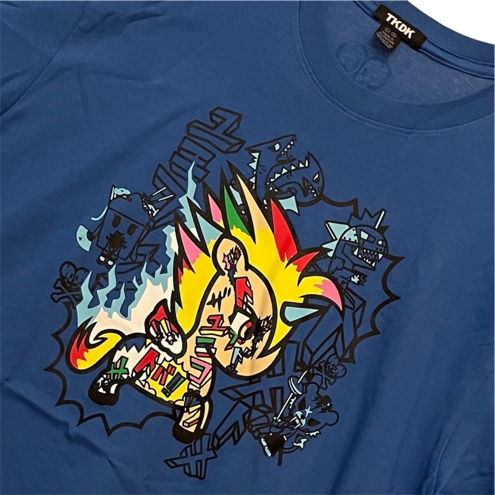 Tokidoki Electro Manga Anime Unicorno Blue T-Shirt Men’s Large Tee HTF NWT